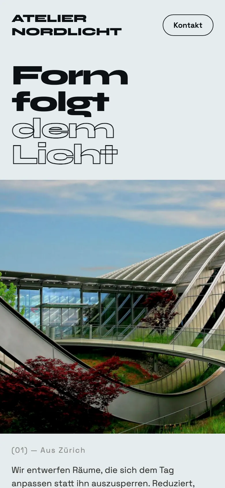 Atelier Nordlicht: mobile view