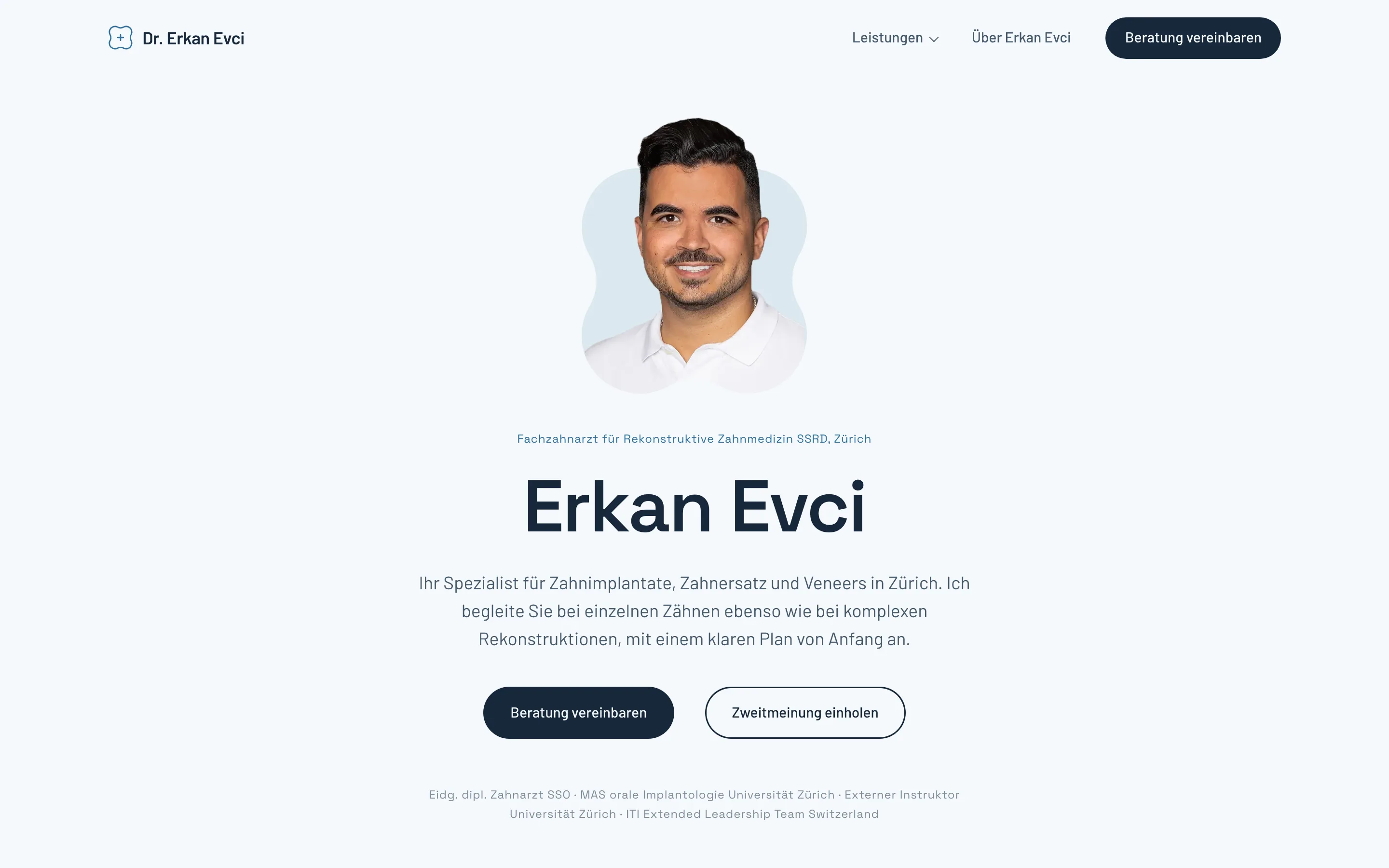 Dr. Erkan Evci Website, Startseite