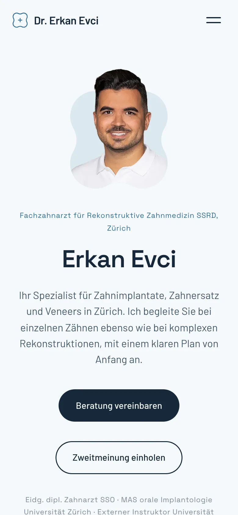 Dr. Erkan Evci Website auf dem Handy