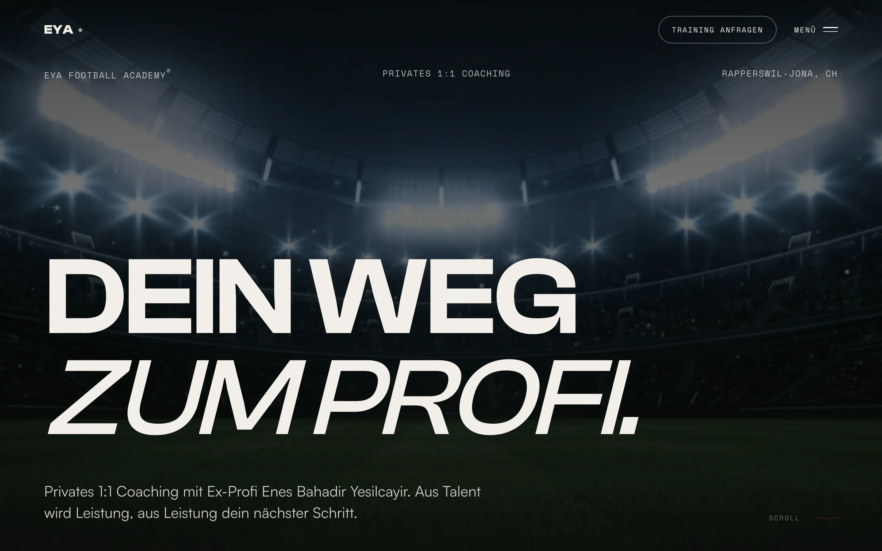 EYA Academy Website, Startseite