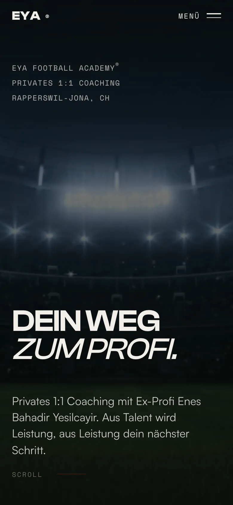 EYA Academy Website auf dem Handy