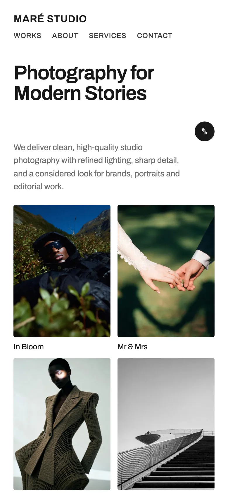 MARÉ Studio: Mobilansicht