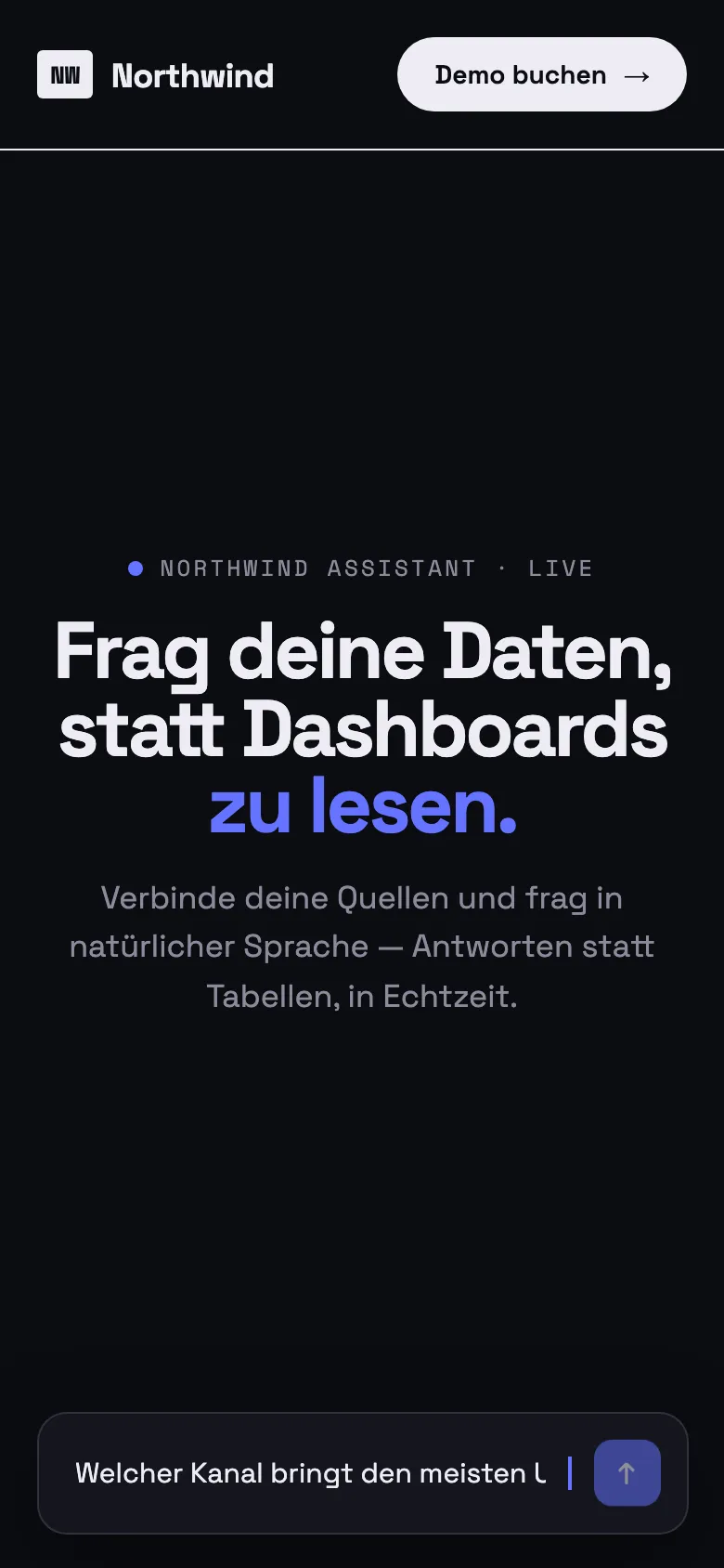 Northwind Analytics: Mobilansicht