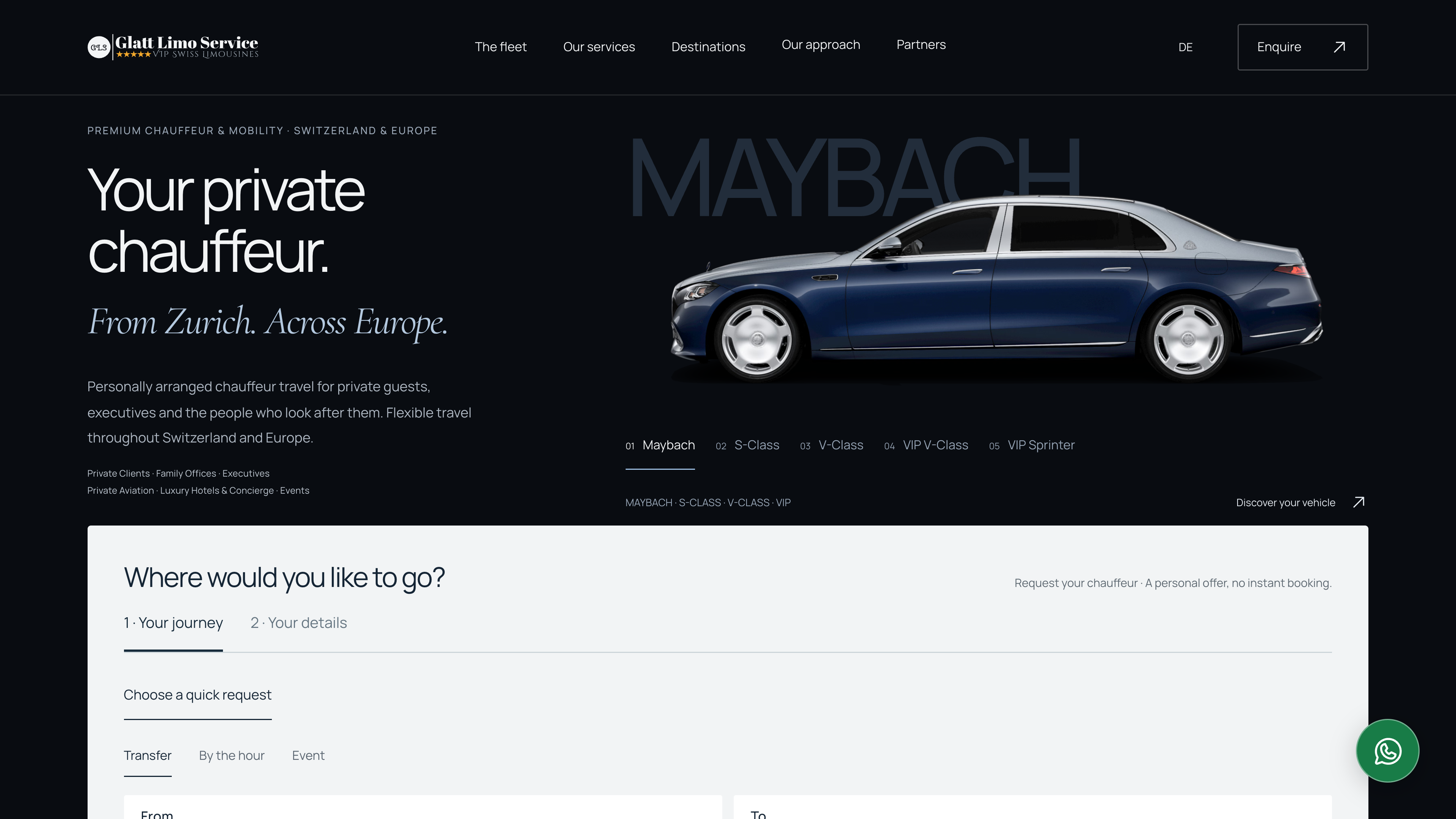 Die von getyoursite gestaltete Website von GLATT LIMO